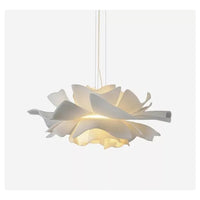 Trade Shop - Lampadario A Sospensione A Forma Di Fiore Petali Bianco Luce Attacco E27 Ip20 71607         