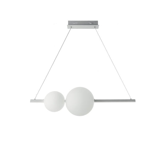 Lampadario a sospensione a Led in metallo e vetro soffiato Fufi di Ondaluce 45w Dimmerabile 4000K Bianco