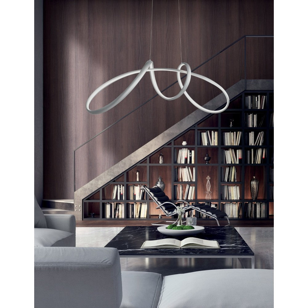 Lampadario a sospensione a Led Lumen di Ondaluce 60w 6000lm 110cm Dimmerabile 4000k