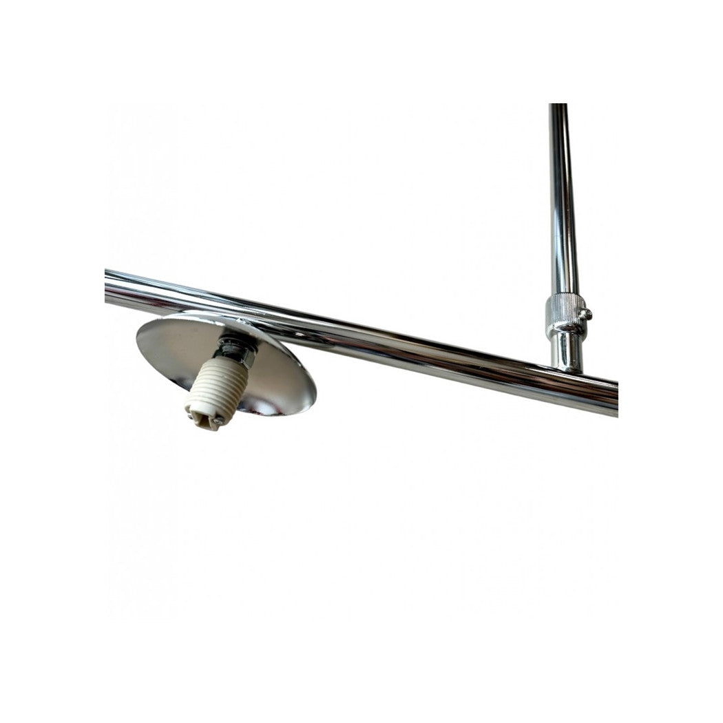 Trade Shop - Lampadario A Sospensione Argento Con 4 Sfere Bolle Bianche In Vetro Attacco G9 33924         