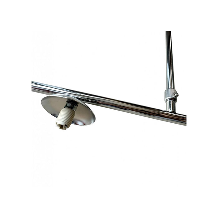 Trade Shop - Lampadario A Sospensione Argento Con 4 Sfere Bolle Bianche In Vetro Attacco G9 33924         