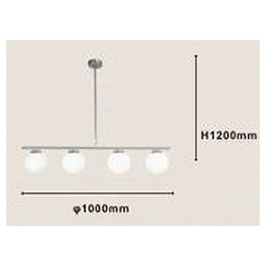 Trade Shop - Lampadario A Sospensione Argento Con 4 Sfere Bolle Bianche In Vetro Attacco G9 33924         
