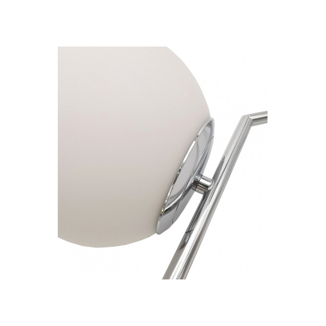 Trade Shop - Lampadario A Sospensione Attacco E27 Argento Con Sfera Vetro Moderno Minimal 33474         