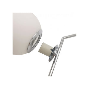 Trade Shop - Lampadario A Sospensione Attacco E27 Argento Con Sfera Vetro Moderno Minimal 33474         
