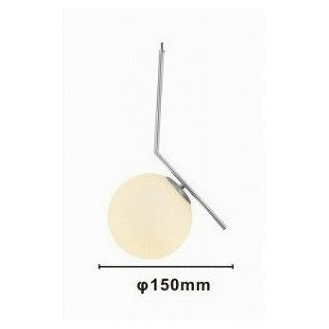 Trade Shop - Lampadario A Sospensione Attacco E27 Argento Con Sfera Vetro Moderno Minimal 33474         