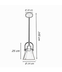 Lampadario A Sospensione Con Paralume In Vetro Lampada Moderna Attacco E27 Lp-90         