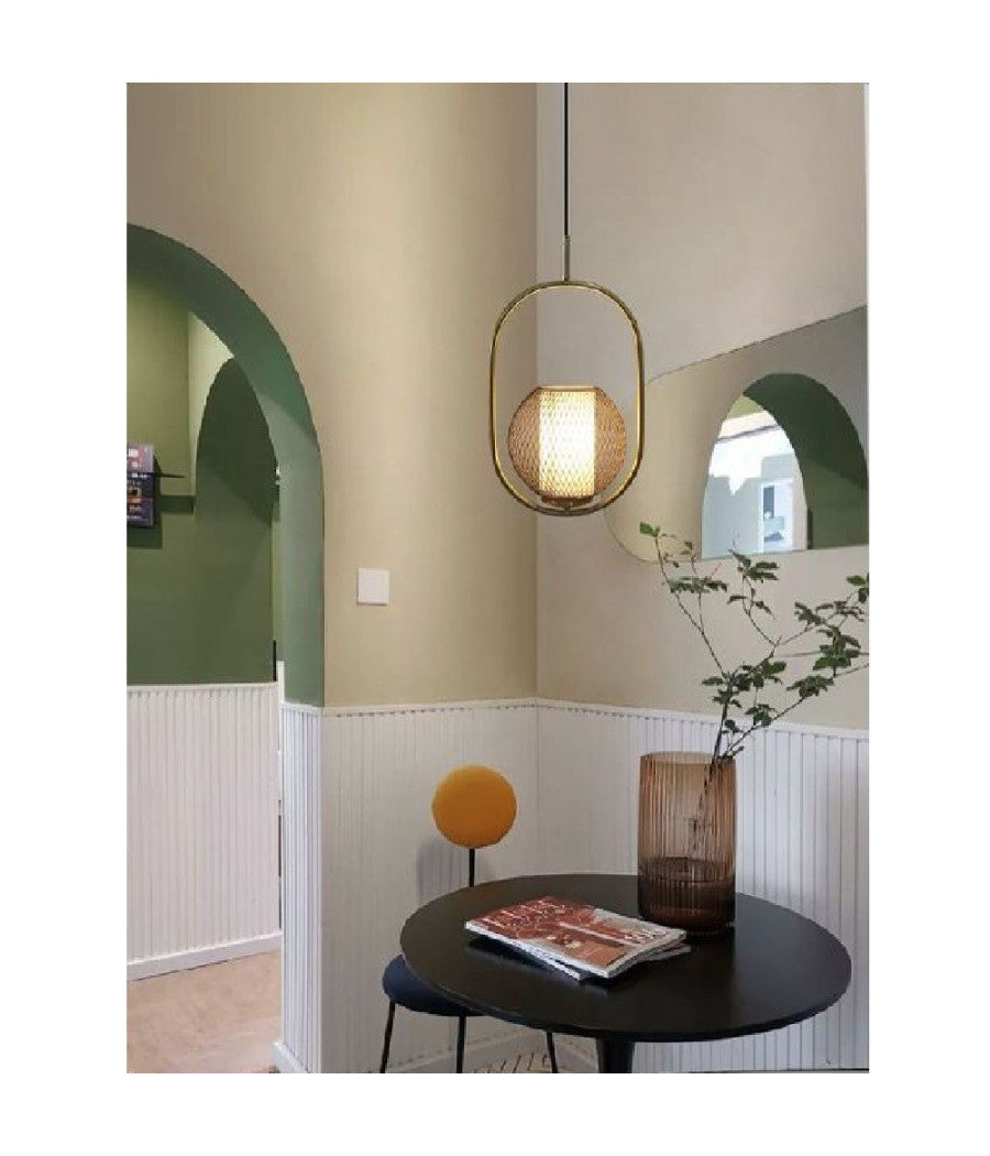 Lampadario A Sospensione Con Portalampada Attacco E27 Lampada In Metallo Lp-09n         