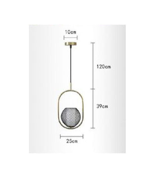 Lampadario A Sospensione Con Portalampada Attacco E27 Lampada In Metallo Lp-09n         