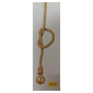 Trade Shop - Lampadario A Sospensione Da 3 Mt Corda Di Canapa Portalampada Attacco E27 582963         
