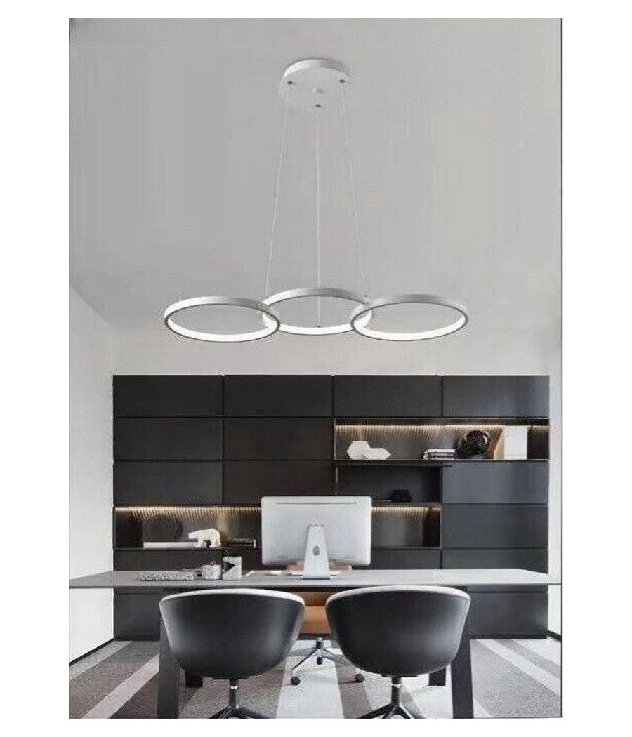 Lampadario A Sospensione Da Soffitto 3 Anelli Tre Tonalità  Di Colore 40w B63-b3c         