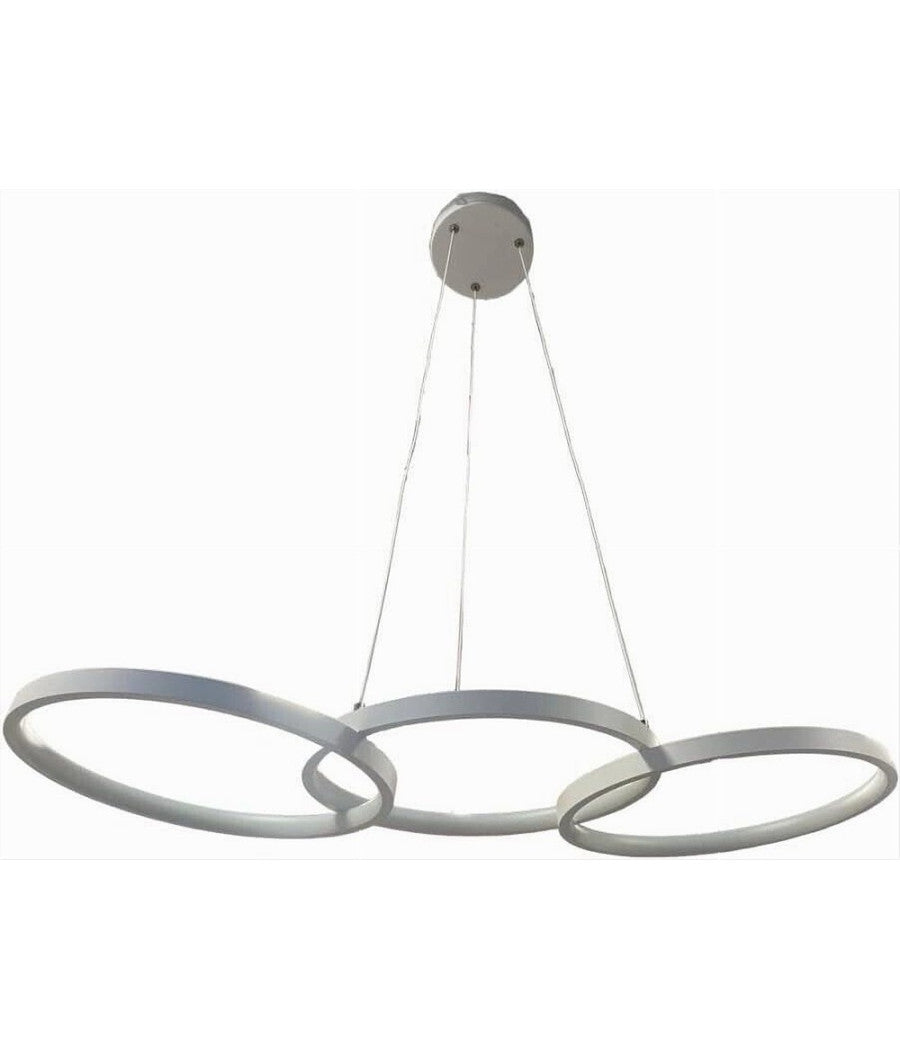 Lampadario A Sospensione Da Soffitto 3 Anelli Tre Tonalità  Di Colore 40w B63-b3c         