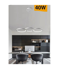 Lampadario A Sospensione Da Soffitto 3 Anelli Tre Tonalità  Di Colore 40w B63-b3c         