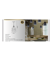 Trade Shop - Lampadario A Sospensione Da Soffitto Traforato E27 Punto Luce Bianco E Nero - Nero