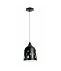 Trade Shop - Lampadario A Sospensione Da Soffitto Traforato E27 Punto Luce Bianco E Nero - Nero