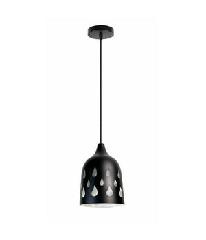 Trade Shop - Lampadario A Sospensione Da Soffitto Traforato E27 Punto Luce Bianco E Nero - Nero