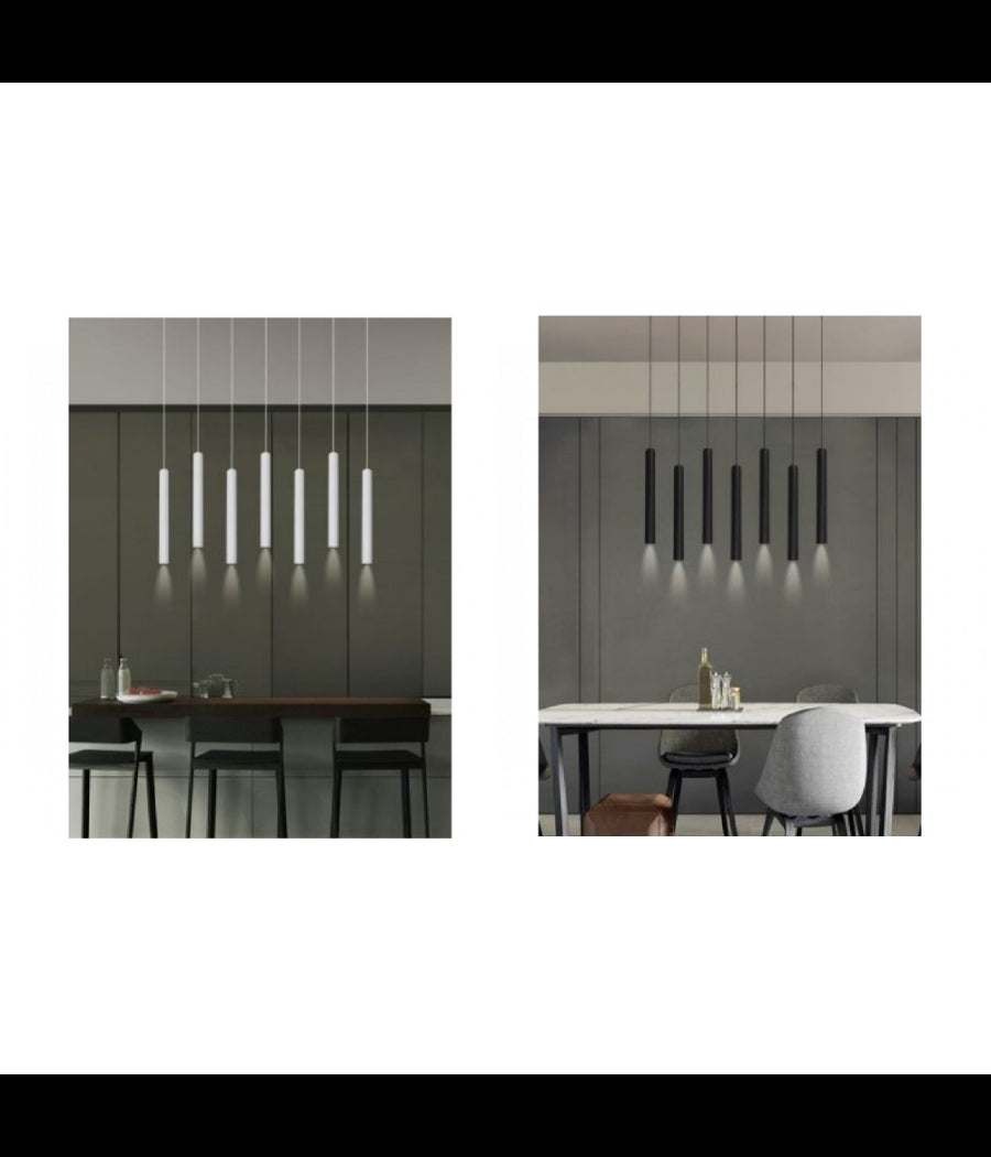 Lampadario A Sospensione Design Moderno Cilindro Soffitto Attacco Gu10 Ip20 A61         