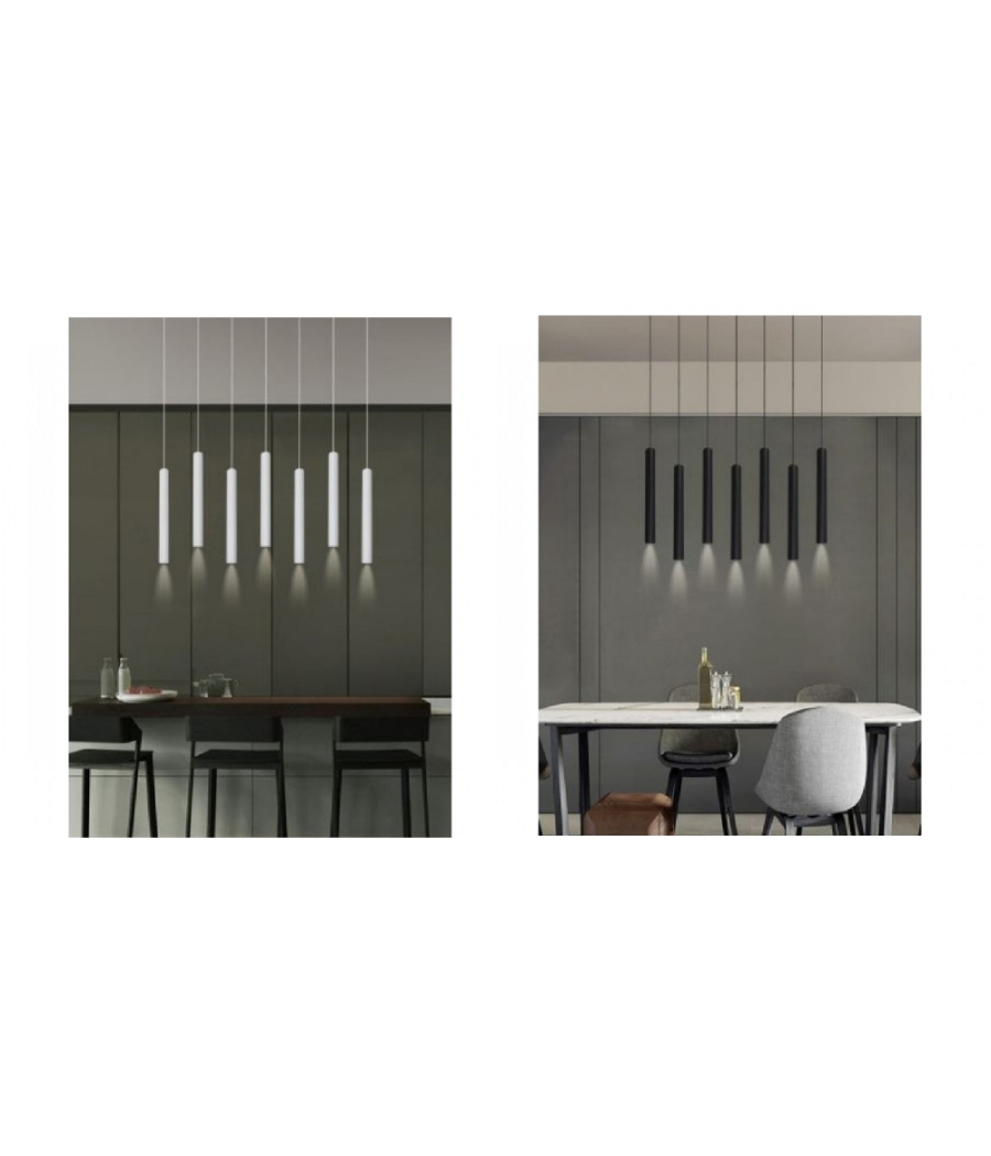 Lampadario A Sospensione Design Moderno Cilindro Soffitto Attacco Gu10 Ip20 A61         