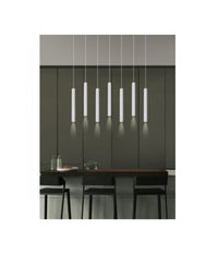 Lampadario A Sospensione Design Moderno Cilindro Soffitto Attacco Gu10 Ip20 A61  Bianco       