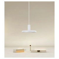 Trade Shop - Lampadario A Sospensione Design Moderno Con Paralume In Ferro Bianco E27 Ip20 33740         