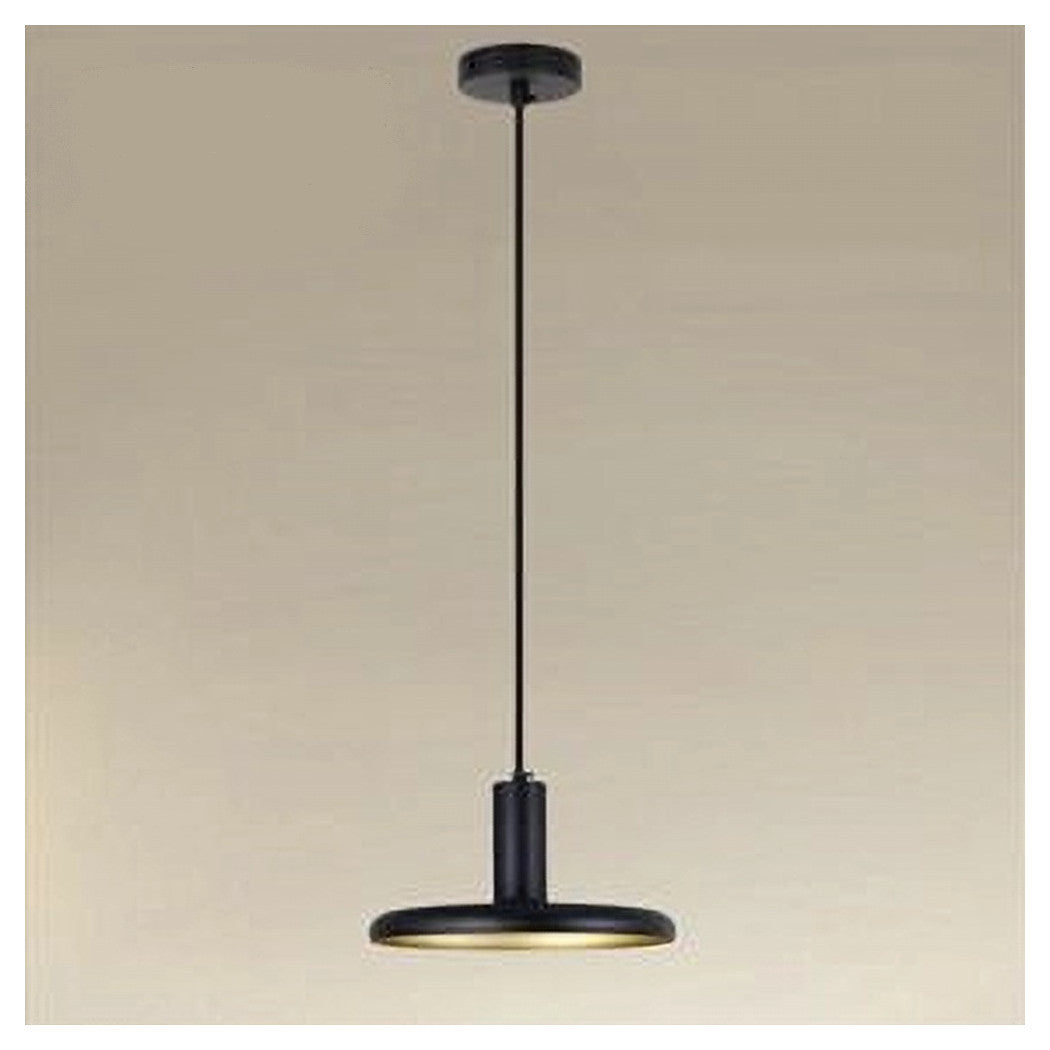 Trade Shop - Lampadario A Sospensione Design Moderno Con Paralume In Ferro Nero Oro E27 Ip20 33757         