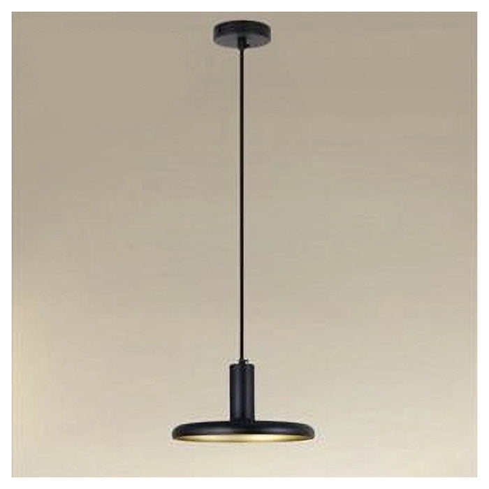 Trade Shop - Lampadario A Sospensione Design Moderno Con Paralume In Ferro Nero Oro E27 Ip20 33757         