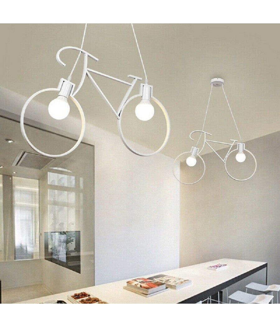 Lampadario A Sospensione E27 Da Soffitto A Forma Di Bicicletta Lampada Bici A10         