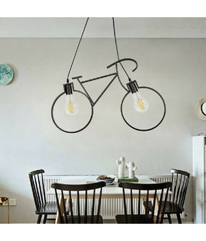 Lampadario A Sospensione E27 Da Soffitto A Forma Di Bicicletta Lampada Bici A10  Nero       