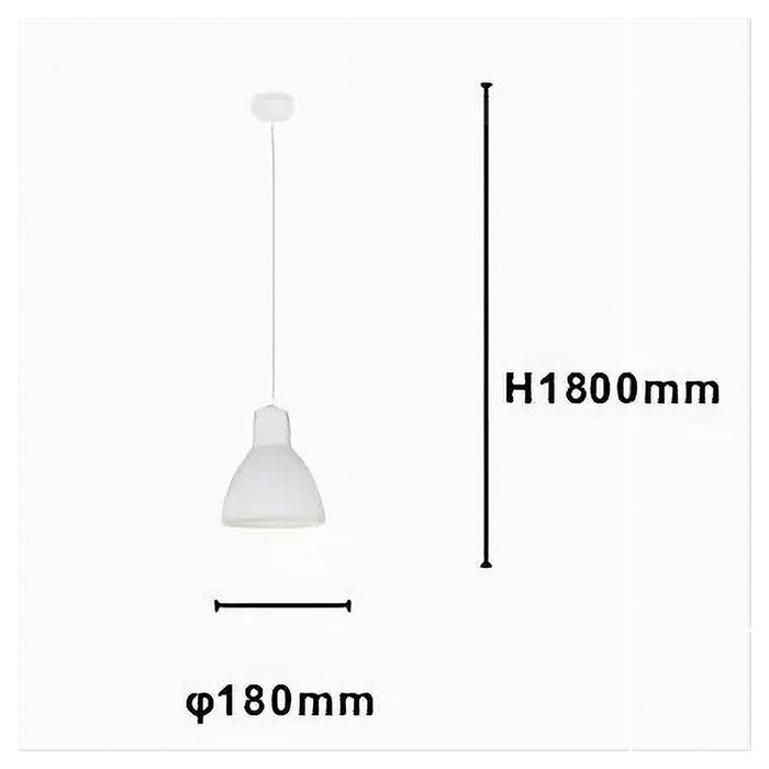 Trade Shop - Lampadario A Sospensione E27 Ferro Paralume Moderno Contemporaneo Campanella Bianca 33283         