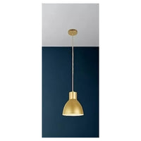 Trade Shop - Lampadario A Sospensione E27 Ferro Paralume Moderno Contemporaneo Campanella Oro Bianco 33276         