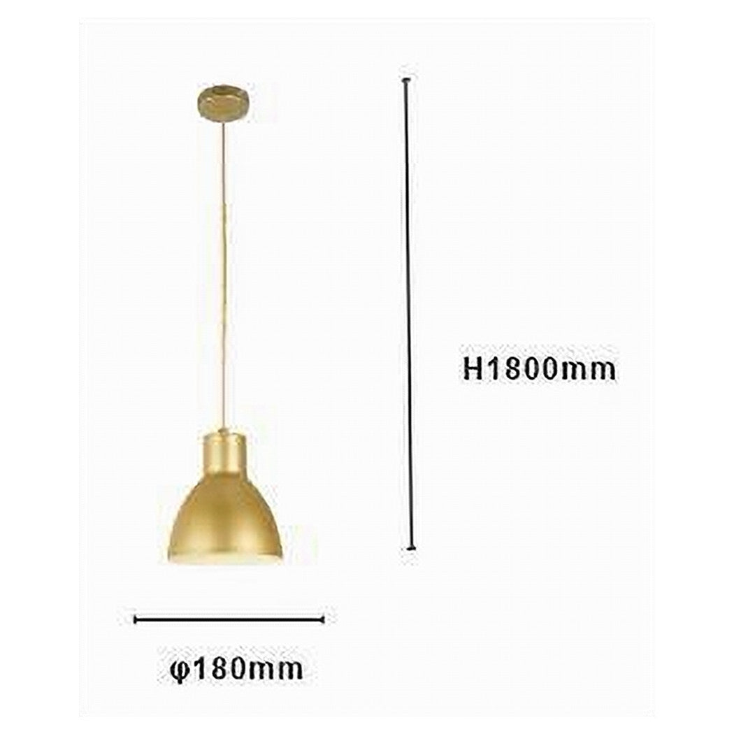 Trade Shop - Lampadario A Sospensione E27 Ferro Paralume Moderno Contemporaneo Campanella Oro Bianco 33276         