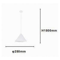 Trade Shop - Lampadario A Sospensione E27 Ferro Paralume Moderno Contemporaneo Cono Bianco 33375         