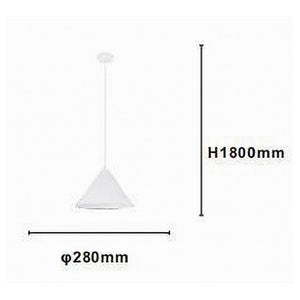 Trade Shop - Lampadario A Sospensione E27 Ferro Paralume Moderno Contemporaneo Cono Bianco 33375         