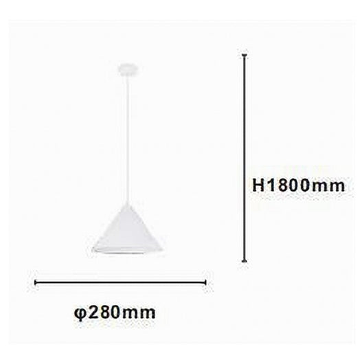 Trade Shop - Lampadario A Sospensione E27 Ferro Paralume Moderno Contemporaneo Cono Bianco 33375         