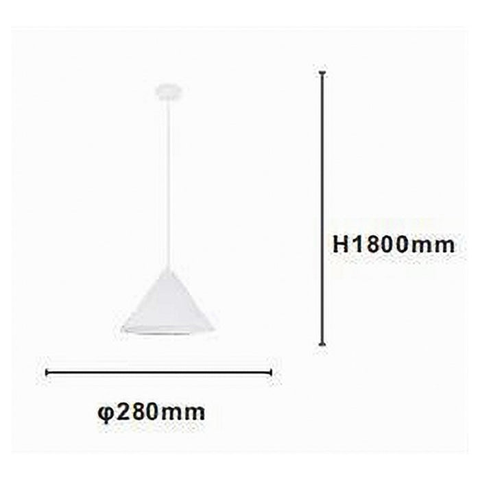 Trade Shop - Lampadario A Sospensione E27 Ferro Paralume Moderno Contemporaneo Cono Bianco 33375         