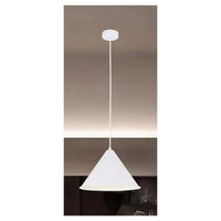 Trade Shop - Lampadario A Sospensione E27 Ferro Paralume Moderno Contemporaneo Cono Bianco 33375         