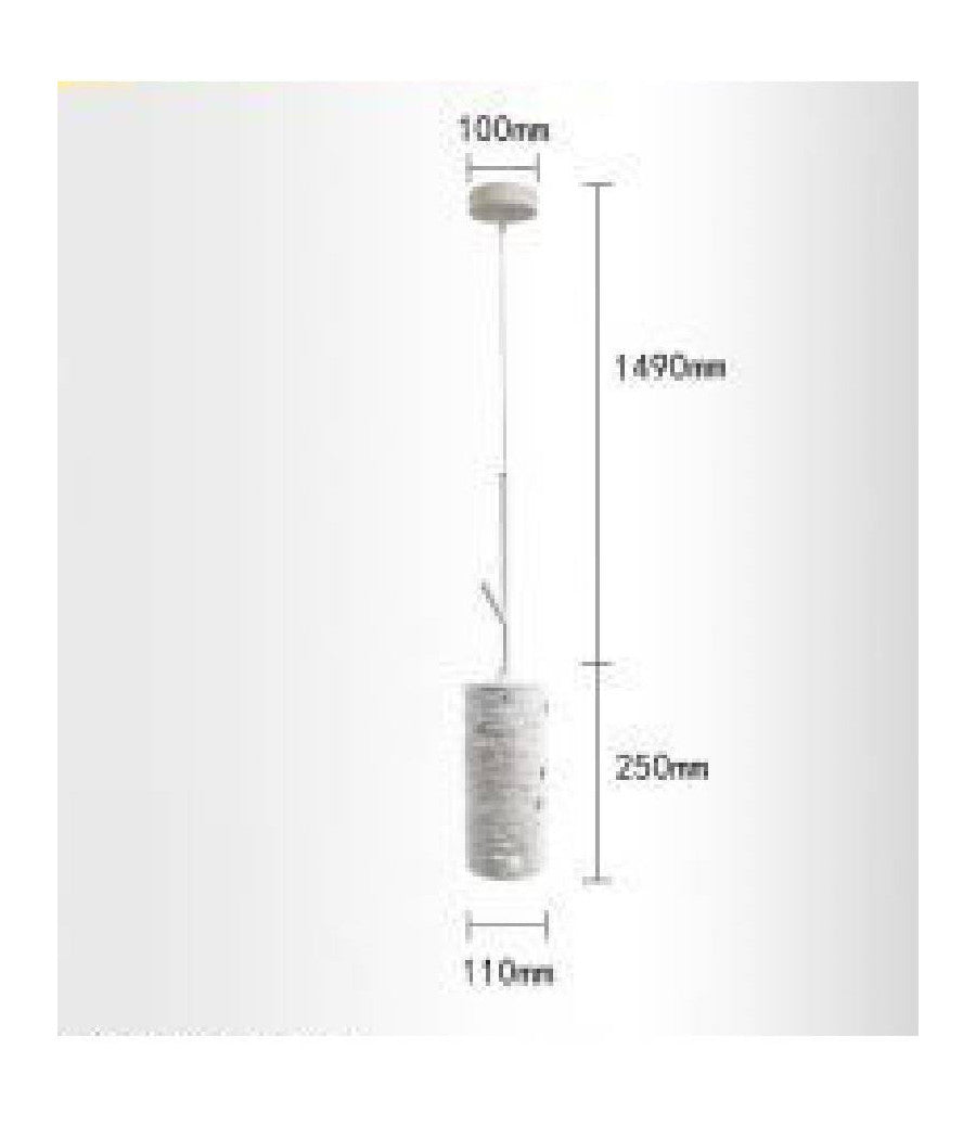 Lampadario A Sospensione E27 Paralume Cilindro In Ceramica Traforata Bianco Lp21         