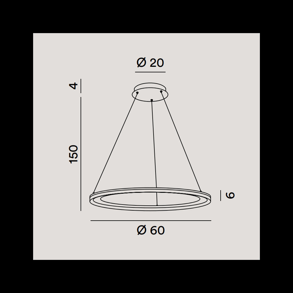 Lampadario a sospensione EDGE a led 66W Grigio titanio Perenz