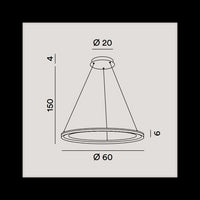 Lampadario a sospensione EDGE a led 66W Grigio titanio Perenz