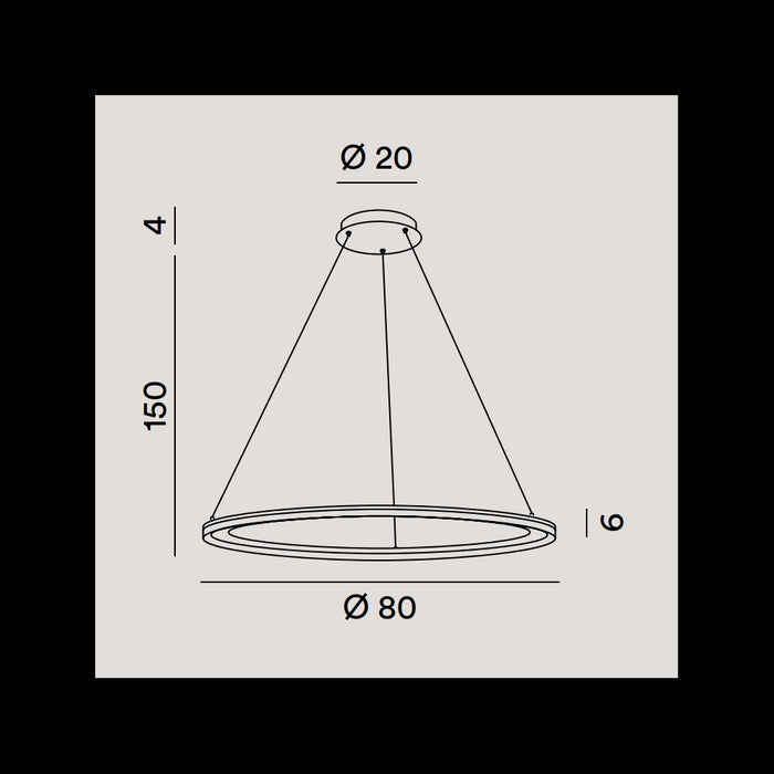Lampadario a sospensione EDGE a led 86W Grigio Titanio Perenz