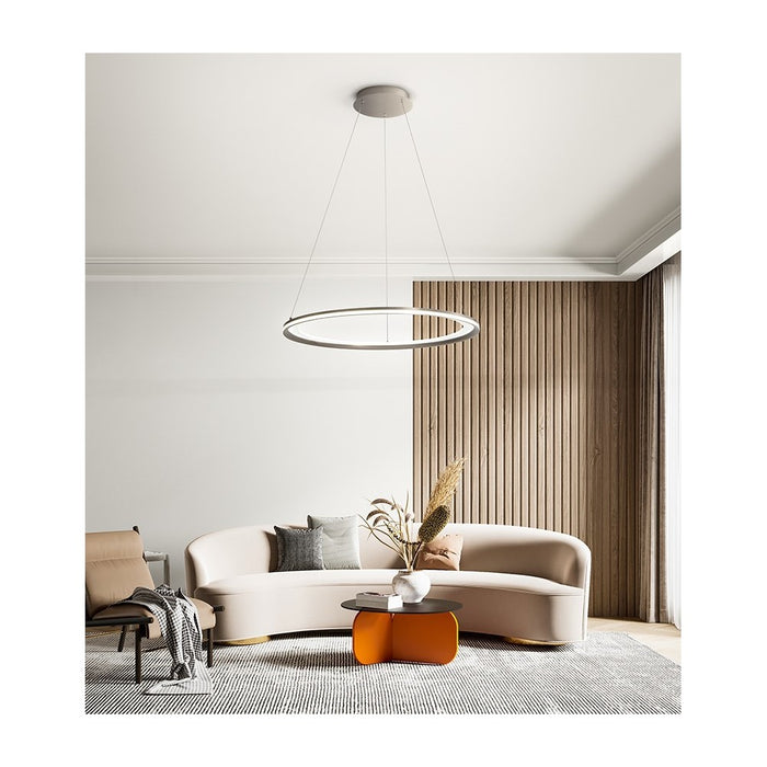 Lampadario a sospensione EDGE a led 86W Grigio Titanio Perenz