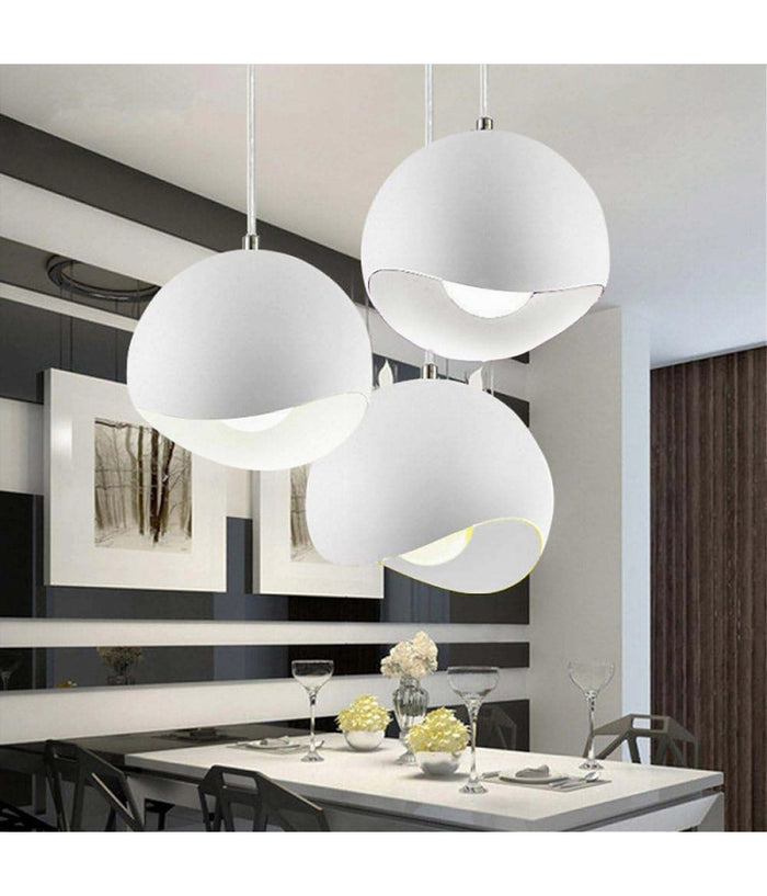 Lampadario A Sospensione In Metallo Pendente Forma Di Guscio D'uovo Luce E27 B93         