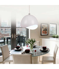 Lampadario A Sospensione In Metallo Pendente Forma Di Guscio D'uovo Luce E27 B93  Bianco       