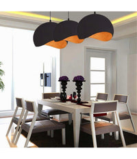 Lampadario A Sospensione In Metallo Pendente Forma Di Guscio D'uovo Luce E27 B93  Nero       