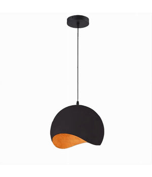 Lampadario A Sospensione In Metallo Pendente Forma Di Guscio D'uovo Luce E27 B93  Nero       