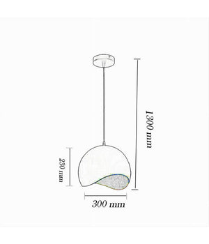 Lampadario A Sospensione In Metallo Pendente Forma Di Guscio D'uovo Luce E27 B93  Bianco       