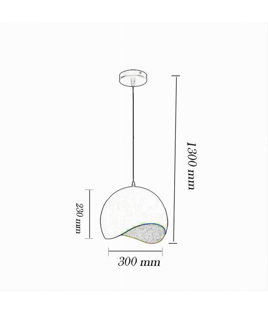 Lampadario A Sospensione In Metallo Pendente Forma Di Guscio D'uovo Luce E27 B93  Nero       