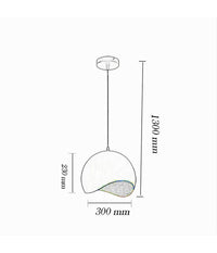 Lampadario A Sospensione In Metallo Pendente Forma Di Guscio D'uovo Luce E27 B93  Nero       