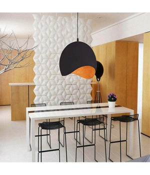 Lampadario A Sospensione In Metallo Pendente Forma Di Guscio D'uovo Luce E27 B93  Nero       