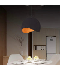 Lampadario A Sospensione In Metallo Pendente Forma Di Guscio D'uovo Luce E27 B93  Nero       