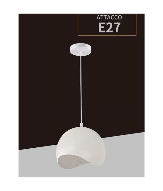 Lampadario A Sospensione In Metallo Pendente Forma Di Guscio D'uovo Luce E27 B93  Bianco       